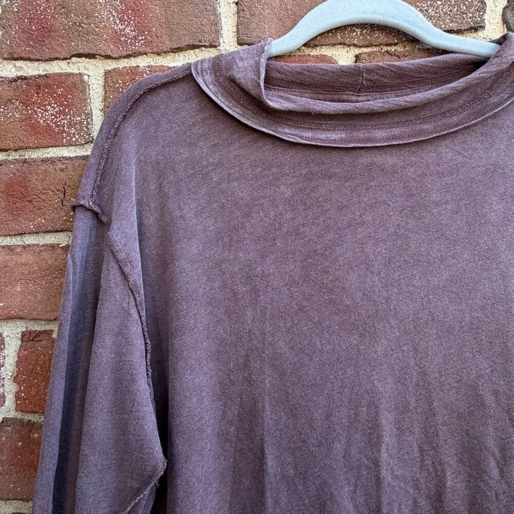 Free People We The Free Women’s Long Sleeve Regan Tee brown small NEW